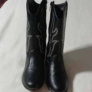 Size 4 Kids Black Western Boots